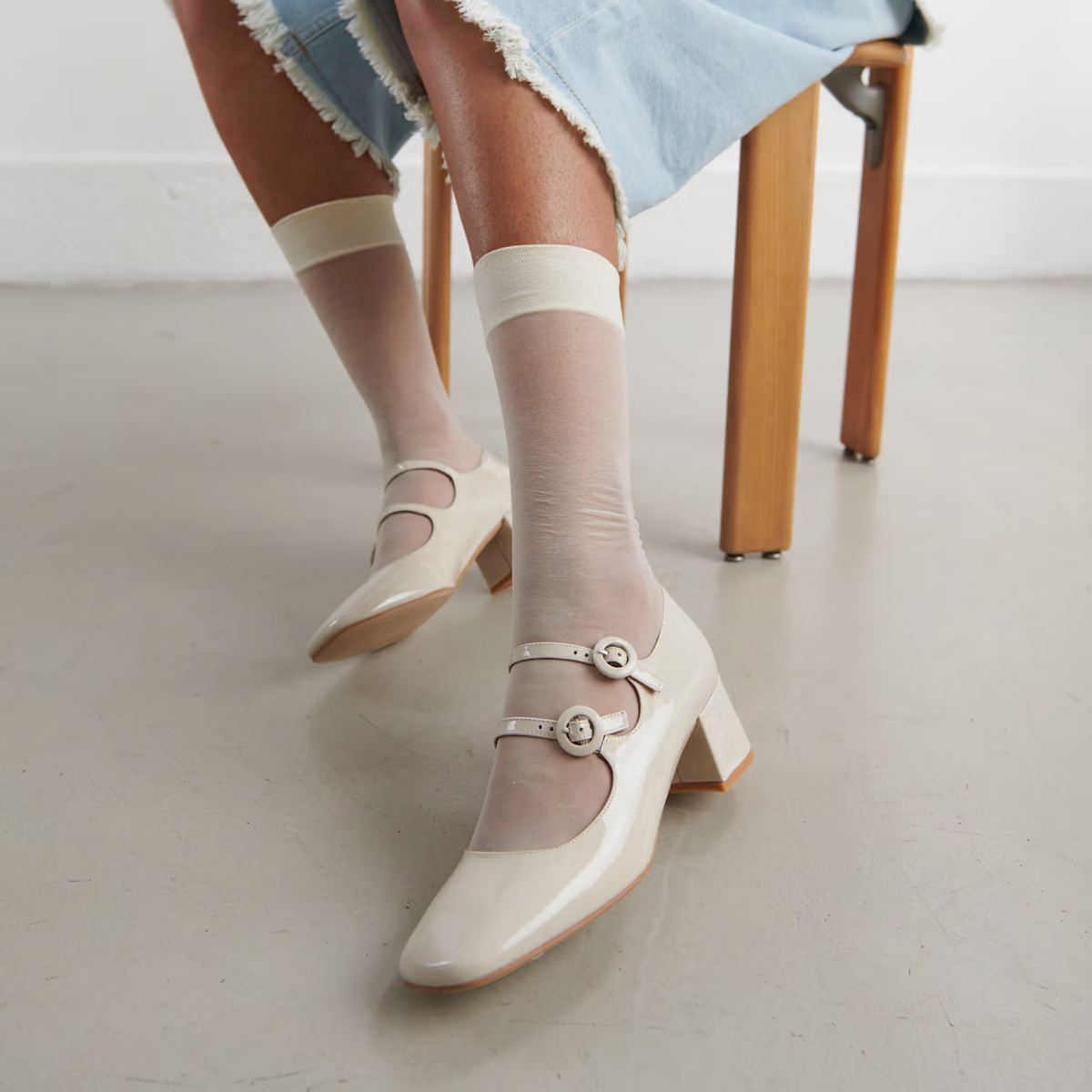 Babies à doubles brides et bouts arrondis