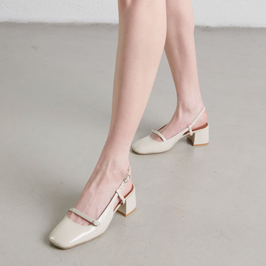 Slingbacks à talons et bouts carrés