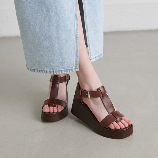 Sandales compensées à boucles ajustables