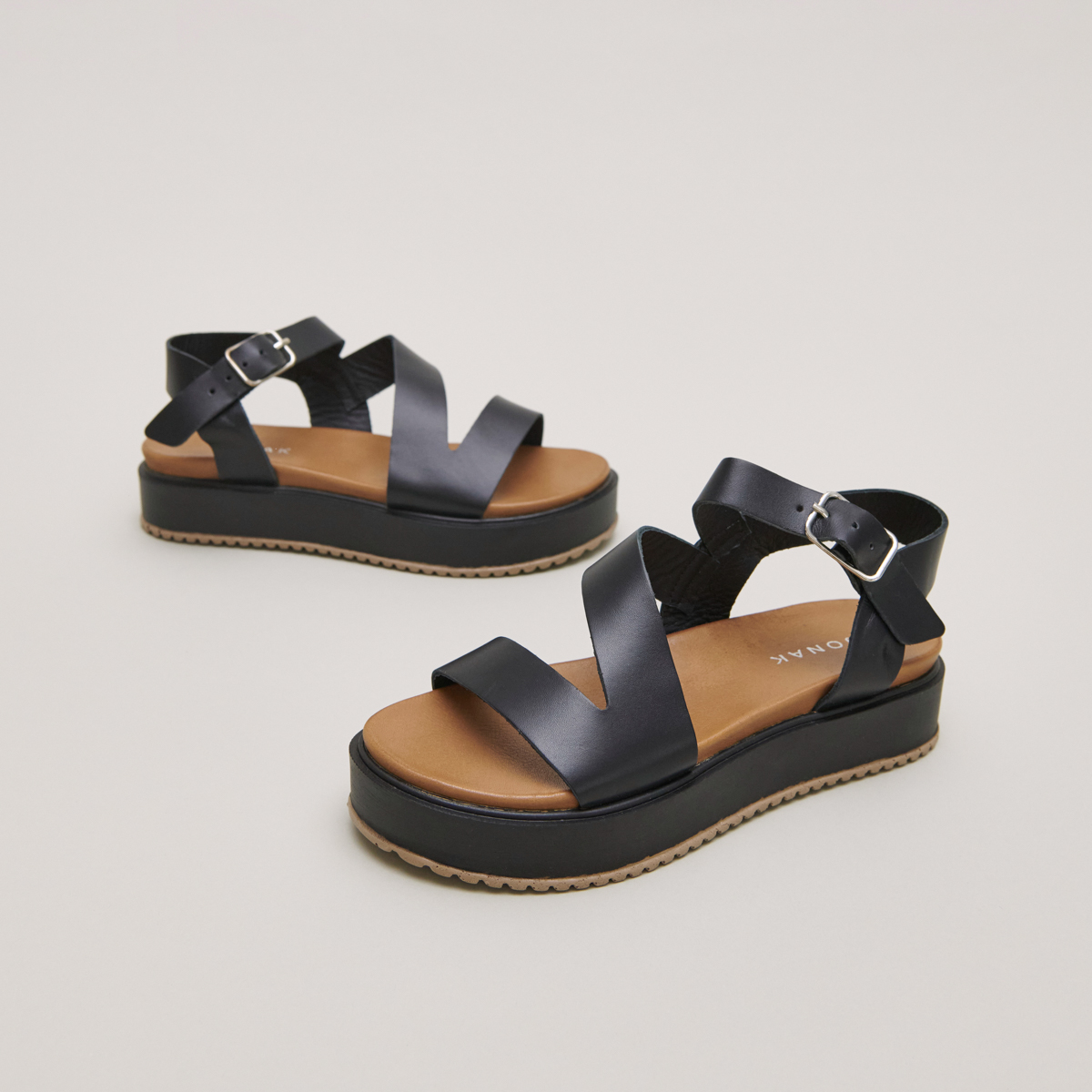 Sandales à plateformes et lanières